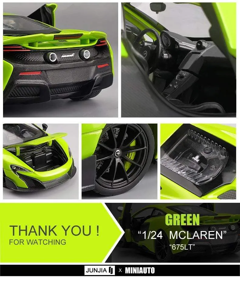 2021 Best-selling 1:24 MCLAREN 675LT Sports Car Alloy Car Model Crafts Decoration Collection Toy Tools Gift