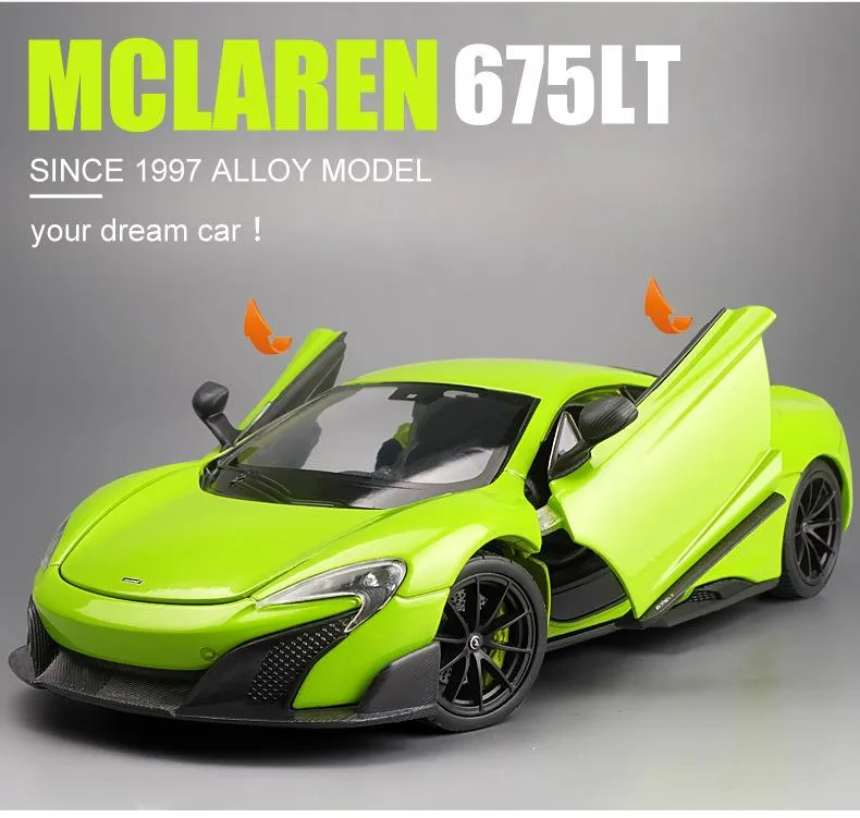 2021 Best-selling 1:24 MCLAREN 675LT Sports Car Alloy Car Model Crafts Decoration Collection Toy Tools Gift