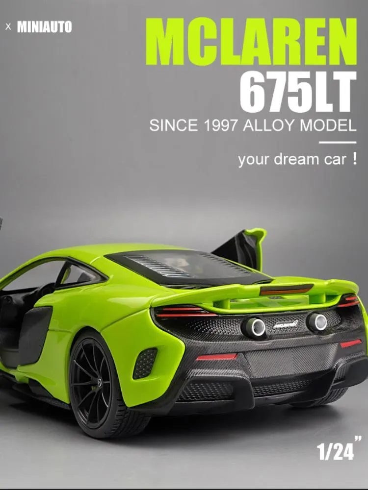 2021 Best-selling 1:24 MCLAREN 675LT Sports Car Alloy Car Model Crafts Decoration Collection Toy Tools Gift