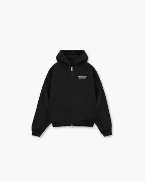 247 Gymnasium Boxy Zip Hoodie - Off Black