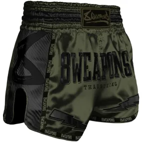 8 Weapons Underground Olive Carbon Muay Thai Shorts