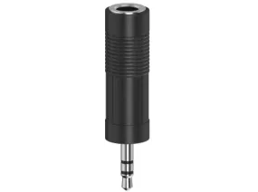 Adaptador - Hama 00205196, De Jack 3.5 mm conector a Jack 6.3 mm enchufe, Negro