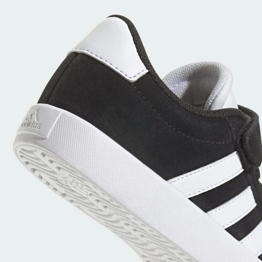 ADIDAS KIDS VELCRO COURT 3.0 BLACK/WHITE SHOES