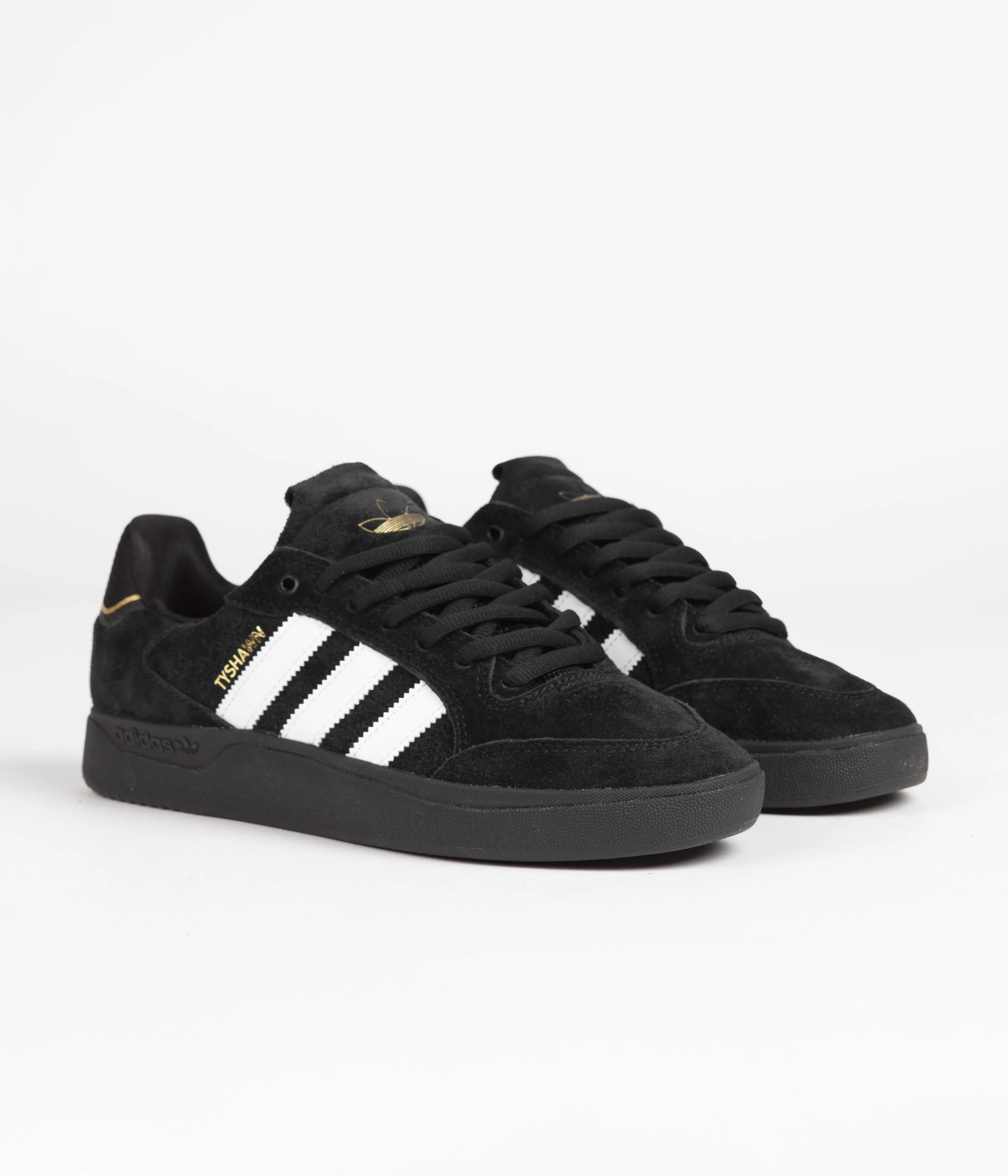 Adidas Tyshawn Low Shoes - Core Black / Cloud White / Gold Metallic