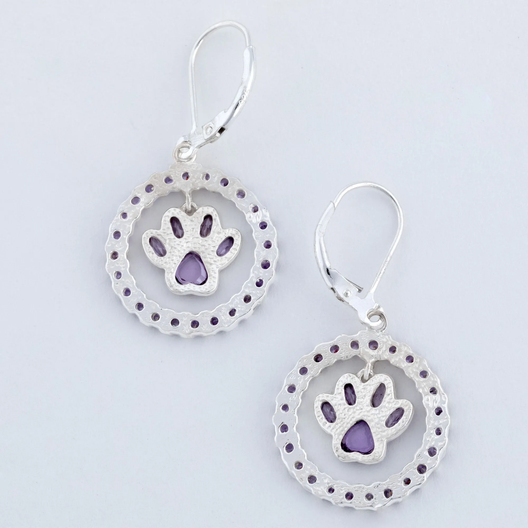 All Over Shine Sterling Paw Print Earrings