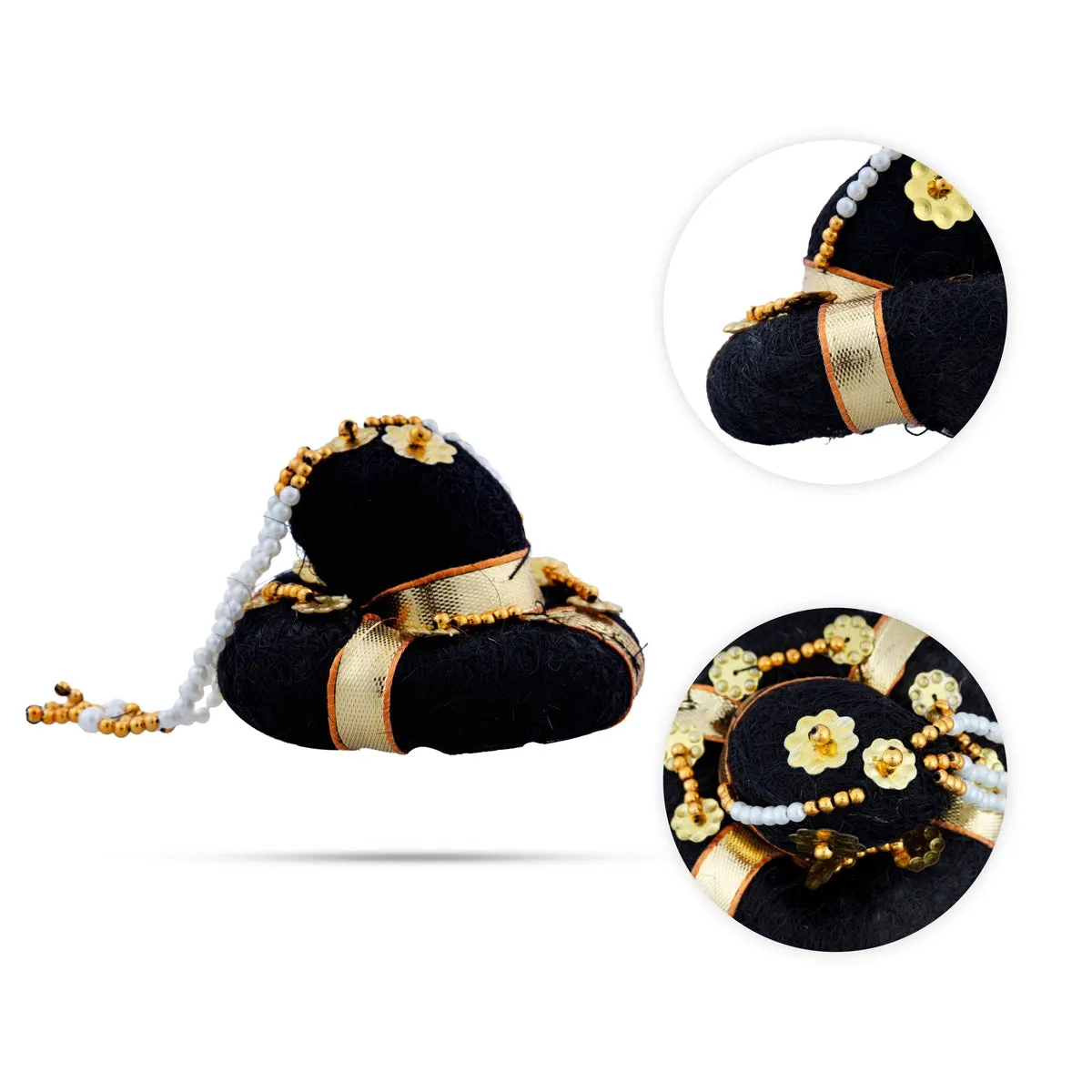 Andal Kondai - 3 Inches | Moti Beads Andal Kondai/ Hair Bun/ Hair Accessory for Deity