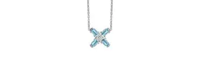 Arch Florale PM Necklace, 18k White Gold with DAVIDOR Arch Cut Aquamarines and Brilliant Diamonds