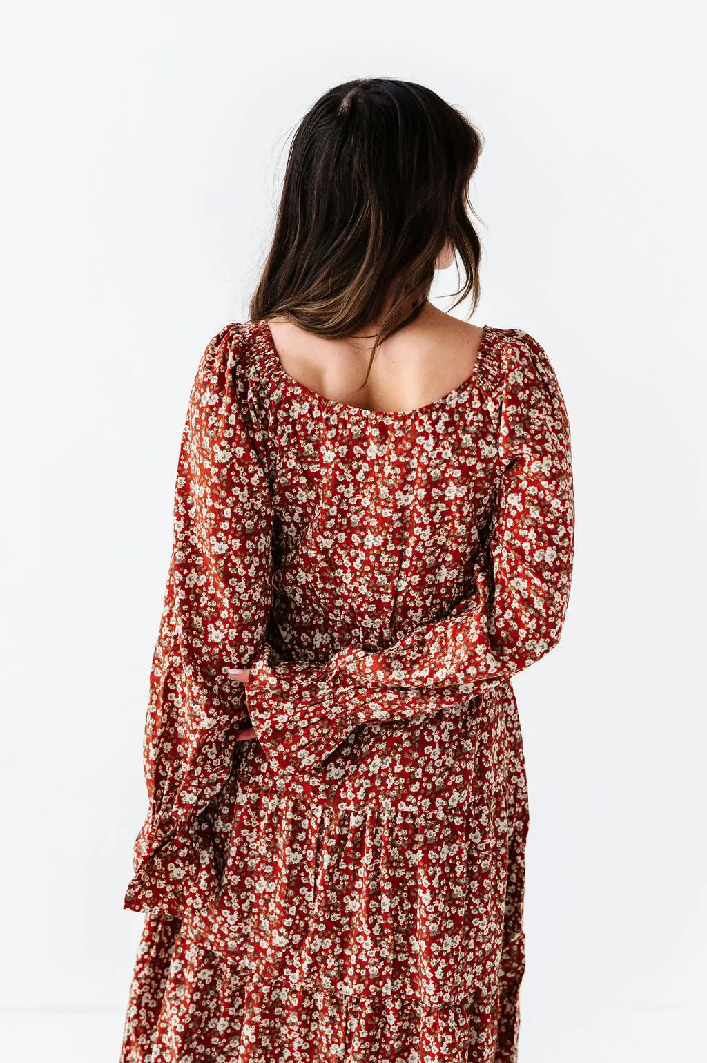 Billie Floral Dress in Rust