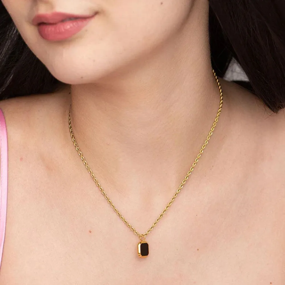 Black Enamel Necklace