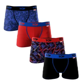 Boxer Niño Microfibra Marvel Pack 4 Spider Man C4