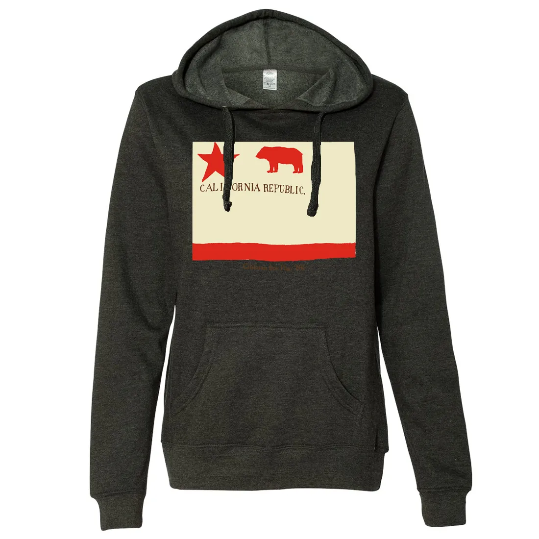 California Republic Bear Flag 1846 Ladies Lightweight Fitted Hoodie