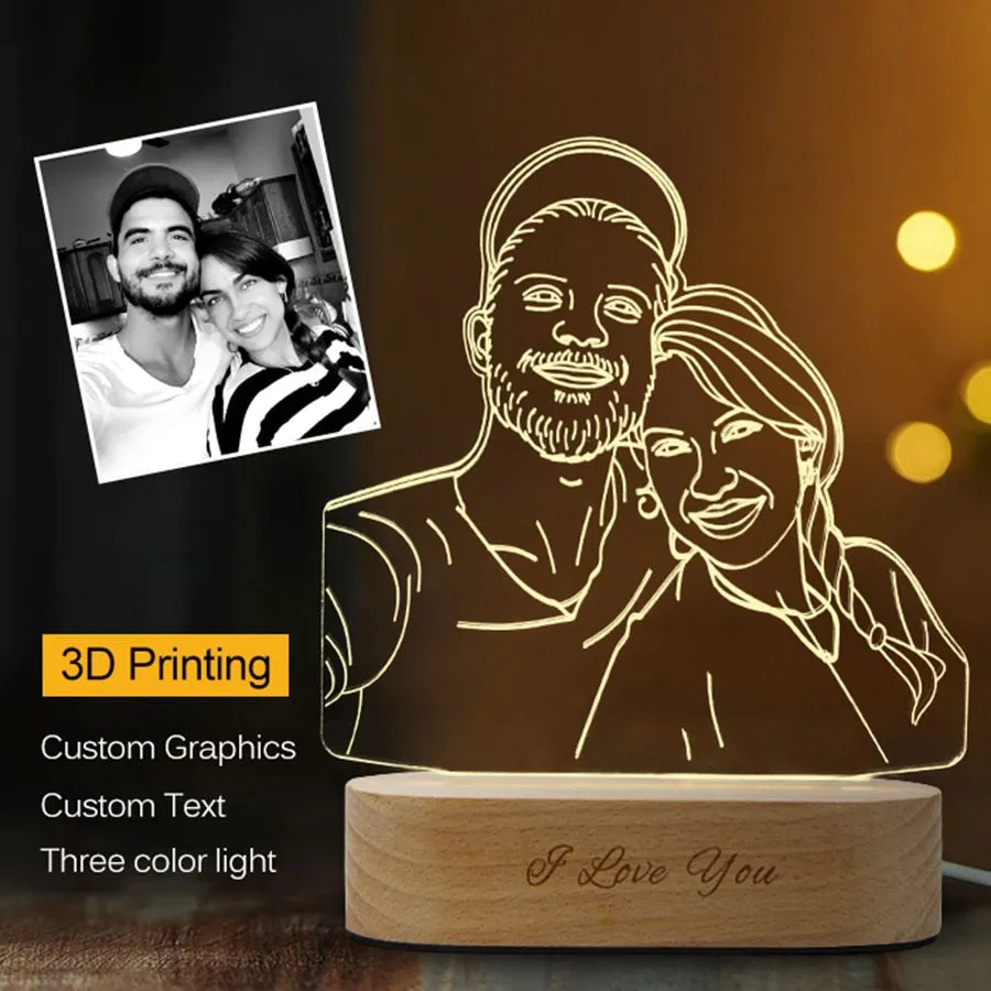 Custom 3D Photo Crystal Picture Night Lamp