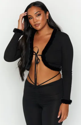 Darlah Black Tie Up Cardi