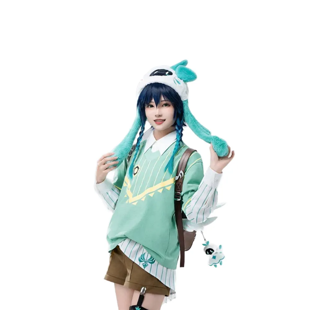 DokiDoki-SR Game Genshin Impact God Vacation Series Venti  Cosplay Archon's Vacation Costume Doujin Casual