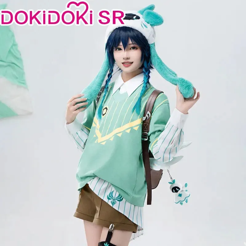 DokiDoki-SR Game Genshin Impact God Vacation Series Venti  Cosplay Archon's Vacation Costume Doujin Casual