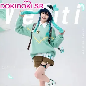 DokiDoki-SR Game Genshin Impact God Vacation Series Venti  Cosplay Archon's Vacation Costume Doujin Casual