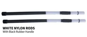 Drum Brushes White Nylon Rods with Black Rubber Handles