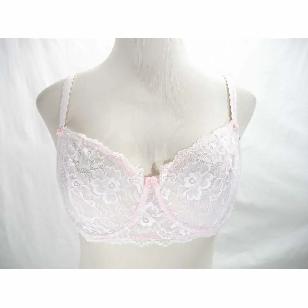 Felina 5894 Harlow Sheer Lace Full Busted Demi Underwire Bra 34B Pink