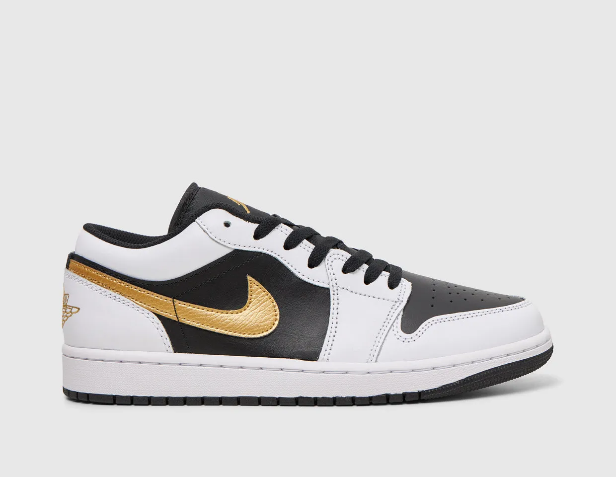 Jordan 1 Low White / Metallic Gold - Black