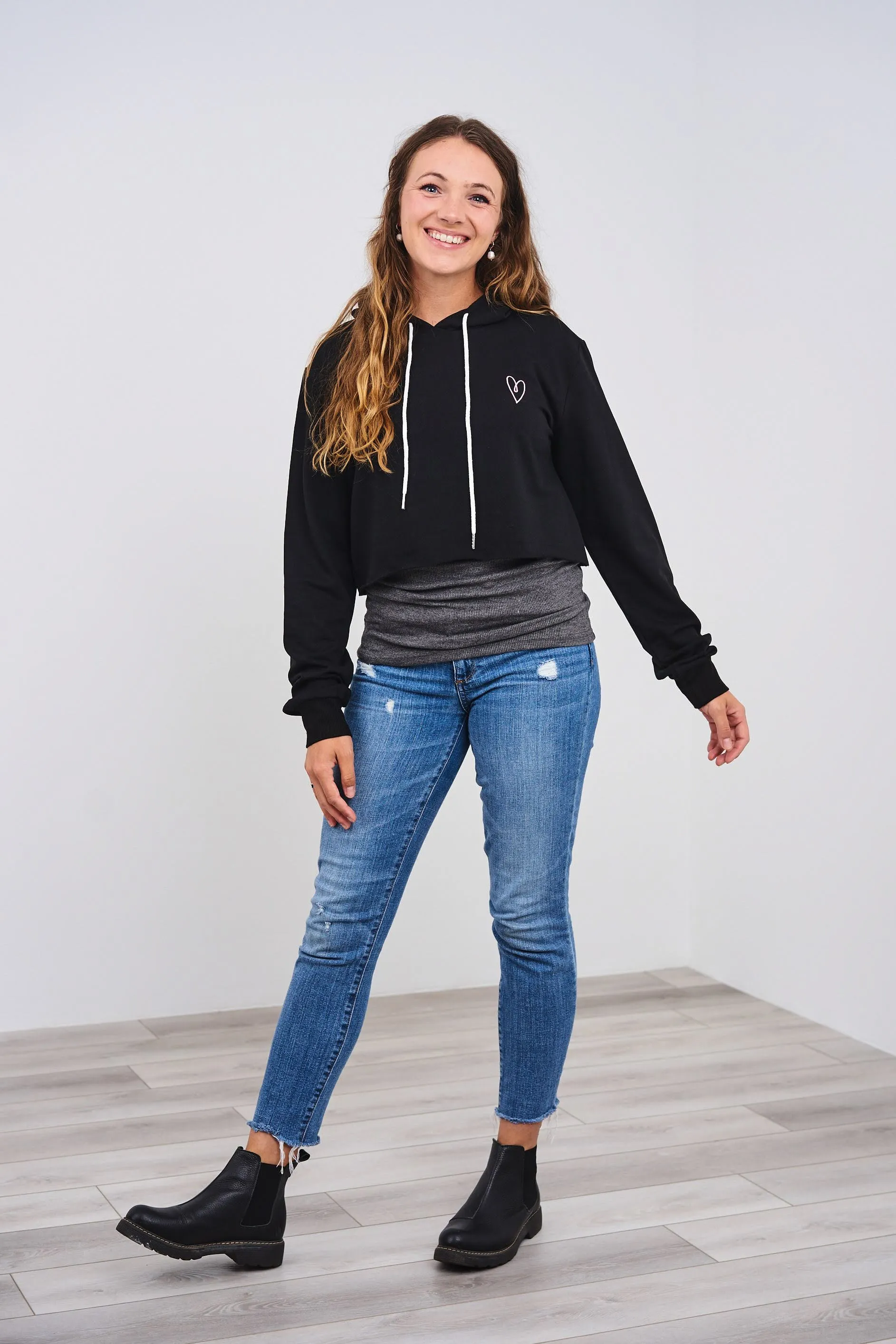 Latched Mama Cropped Nursing Hoodie - Last Chance