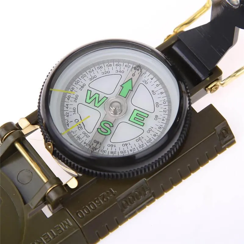 Lensatic Sighting Compass with Foldable Metal Lid