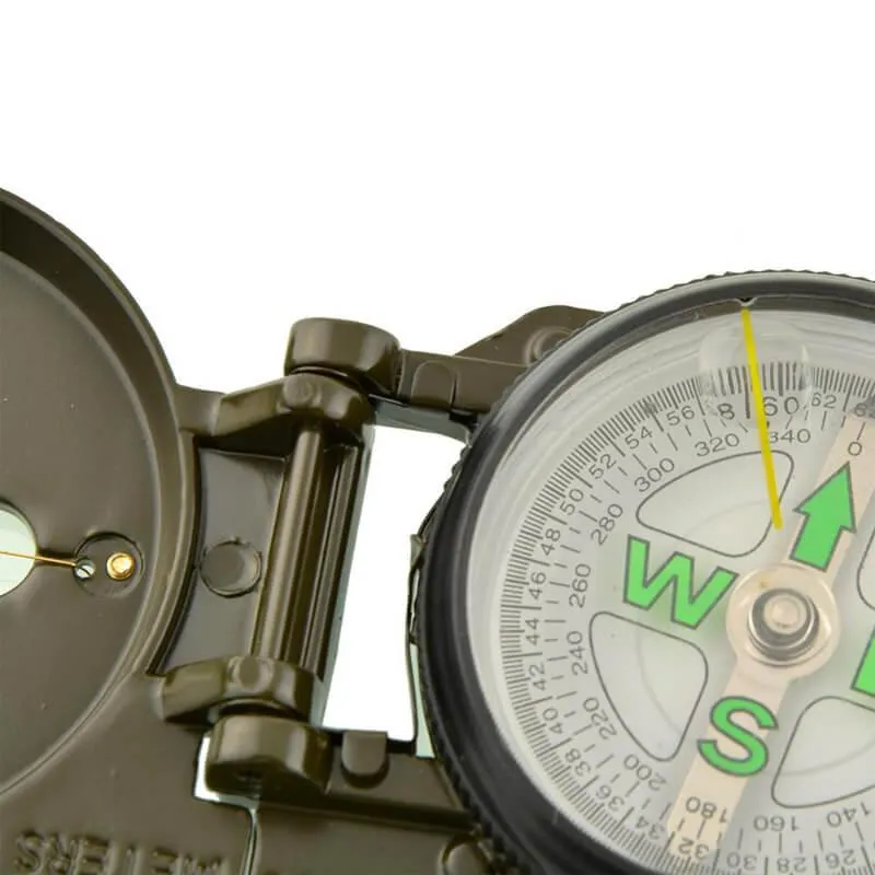 Lensatic Sighting Compass with Foldable Metal Lid