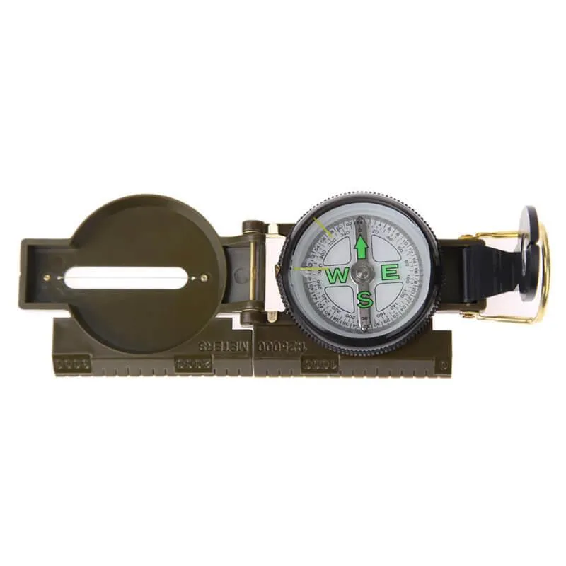 Lensatic Sighting Compass with Foldable Metal Lid