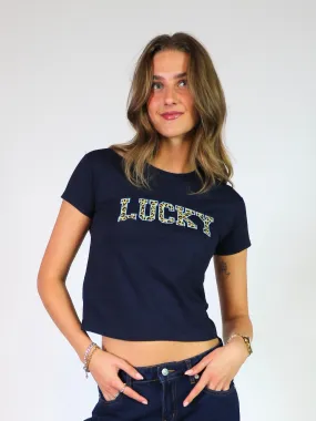 LUCKY LEO BABY TEE - NAVY