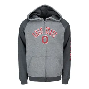 Ohio State Buckeyes Full Zip Super Fan Raglan Sweatshirt