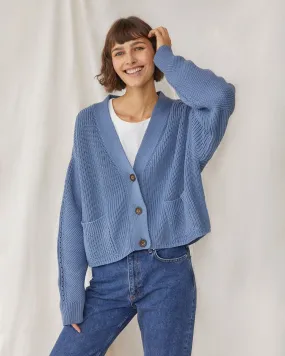 Preila: Baltic Blue Merino Wool Cardigan