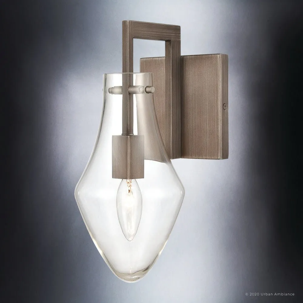 UEX2730 Scandinavian Wall Sconce 12''H x 5''W, Aged Zinc Finish, Auburn Collection