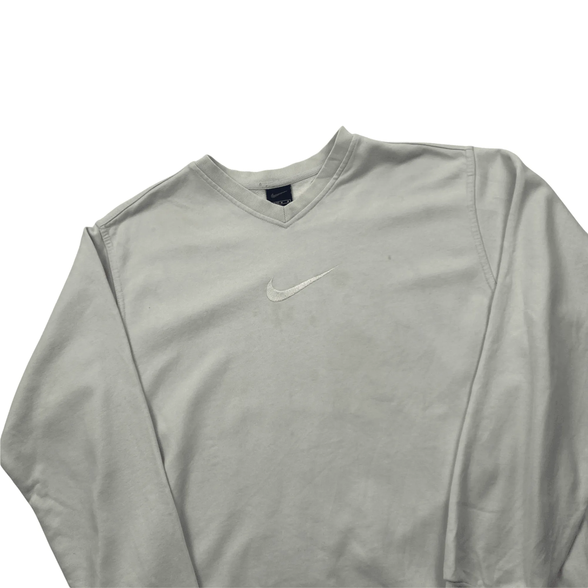 Vintage 90s Women’s Baby Blue Nike  Large Centre Swoosh Sweatshirt - Medium