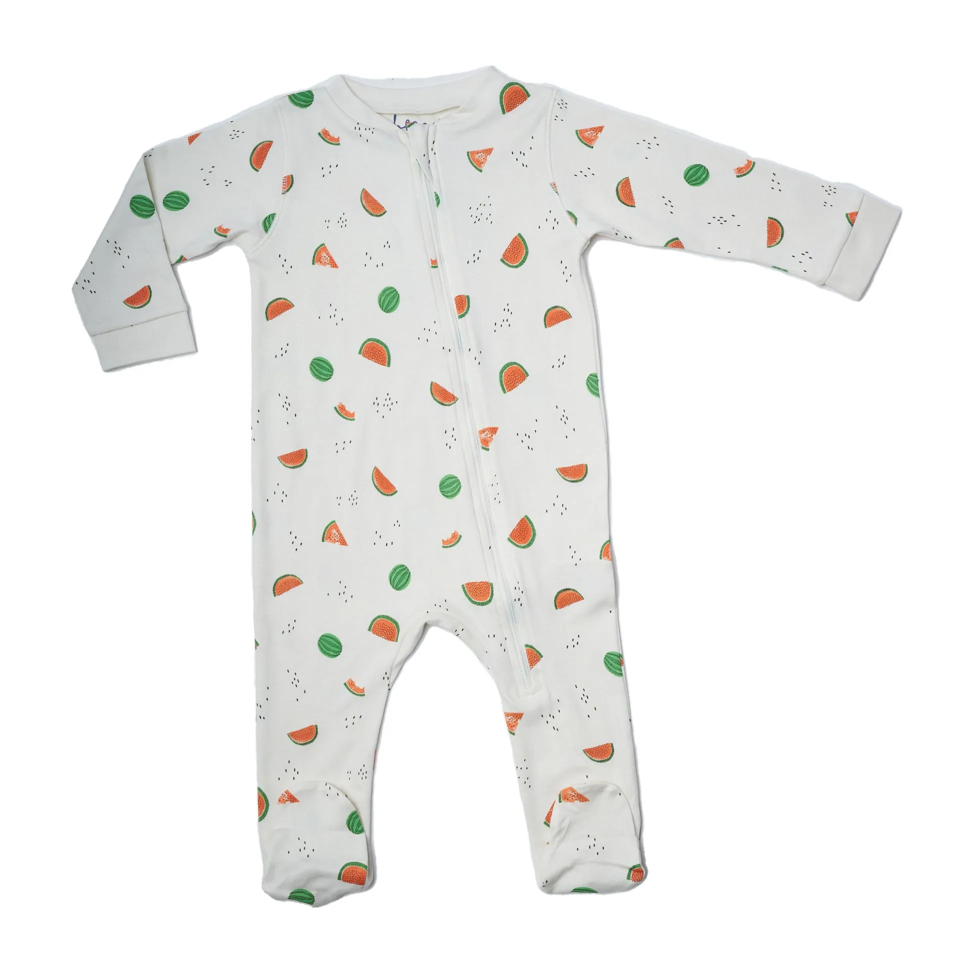 Watermelon Zipper Baby Footie