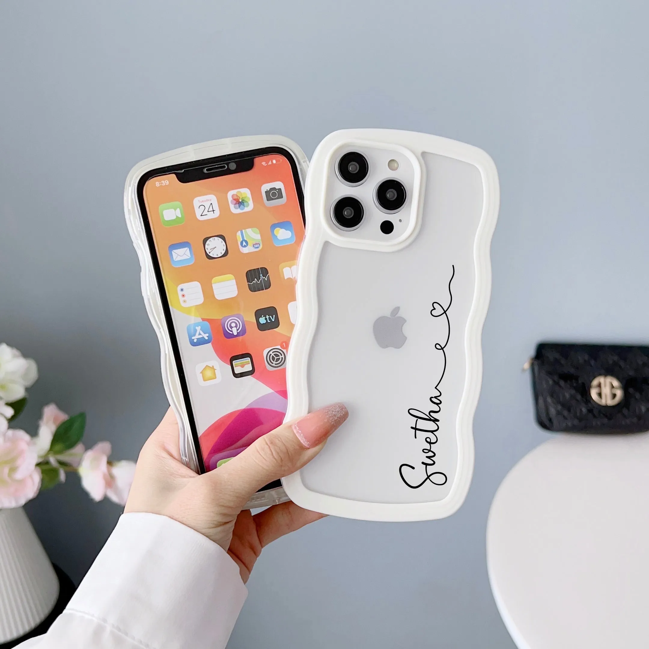 Wawy Style Customised Silicon Case for iPhone  ( White )