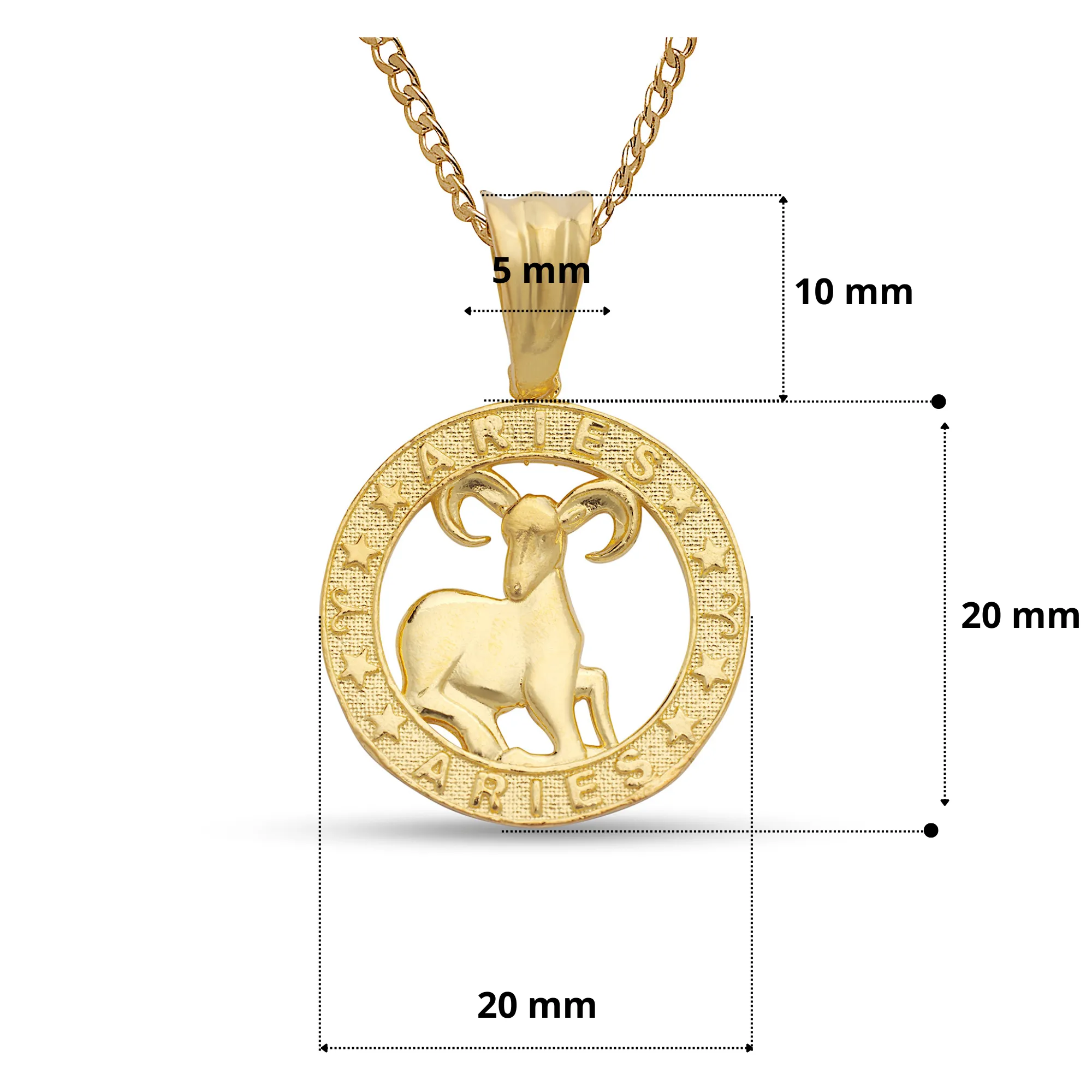 Zodiac Sign .925 Sterling Silver Necklace w. 14K Gold Plate