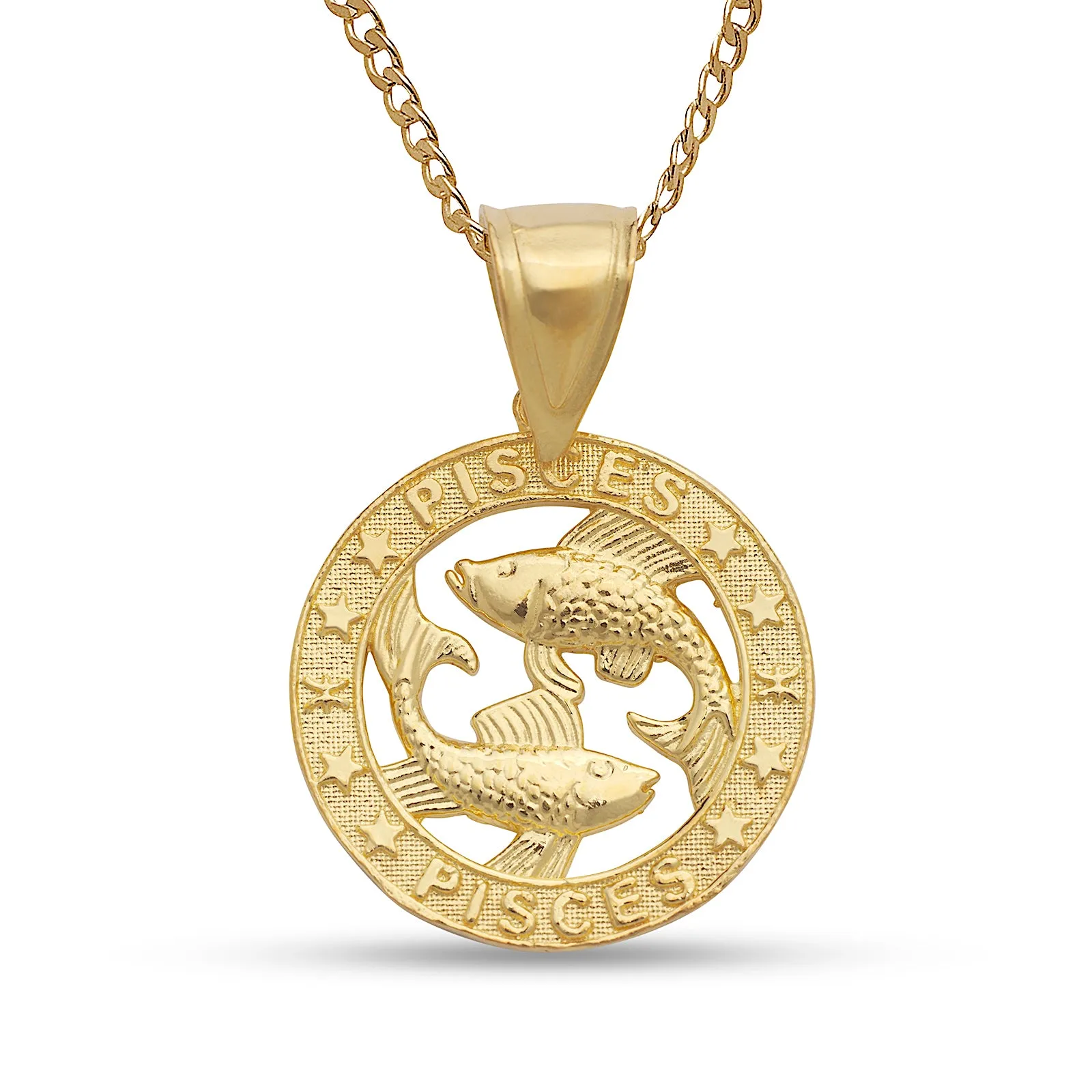 Zodiac Sign .925 Sterling Silver Necklace w. 14K Gold Plate