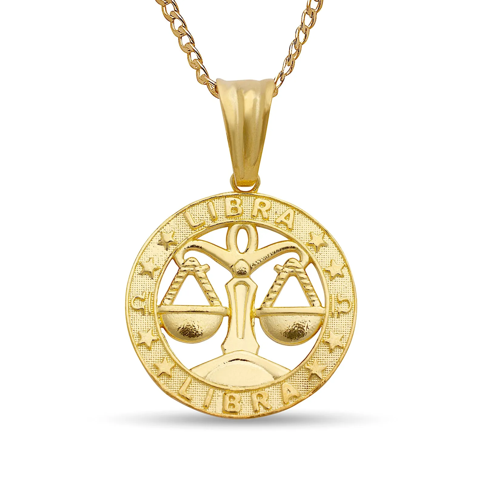 Zodiac Sign .925 Sterling Silver Necklace w. 14K Gold Plate